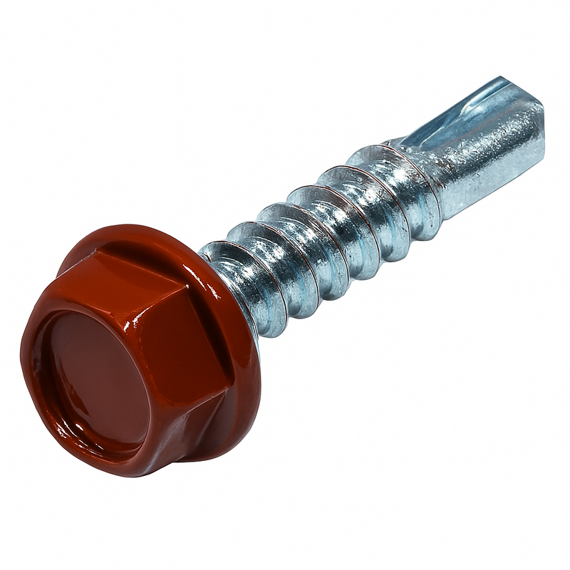 25C100TUX0Z/P320/RED 1/4-20 X 1 U/S HWH SDS ZINC PT. RED